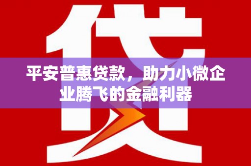 香港岛平安普惠贷款，助力小微企业腾飞的金融利器